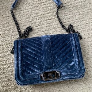 Rebecca Minkoff Crossbody Bag Navy Blue Velvet